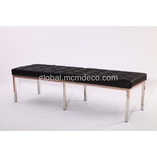 Leather Bench Knoll black leather bench Factory